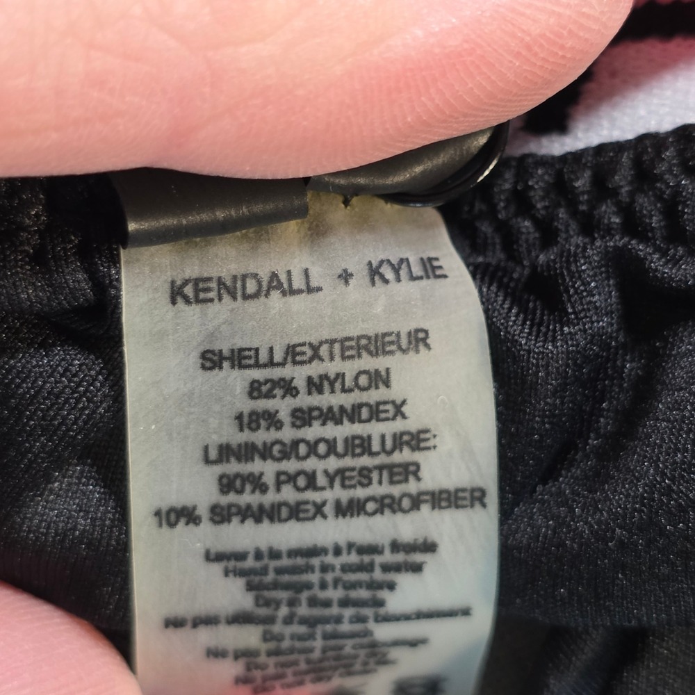 Kendall‎ + Kylie Black Logo Triangle Bikini Set High Cut Strappy KKSA-10227 New - Picture 4 of 12